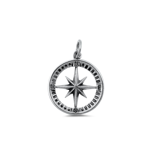 Silver Pendant -  Compass