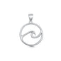 Silver Pendant - Single Wave