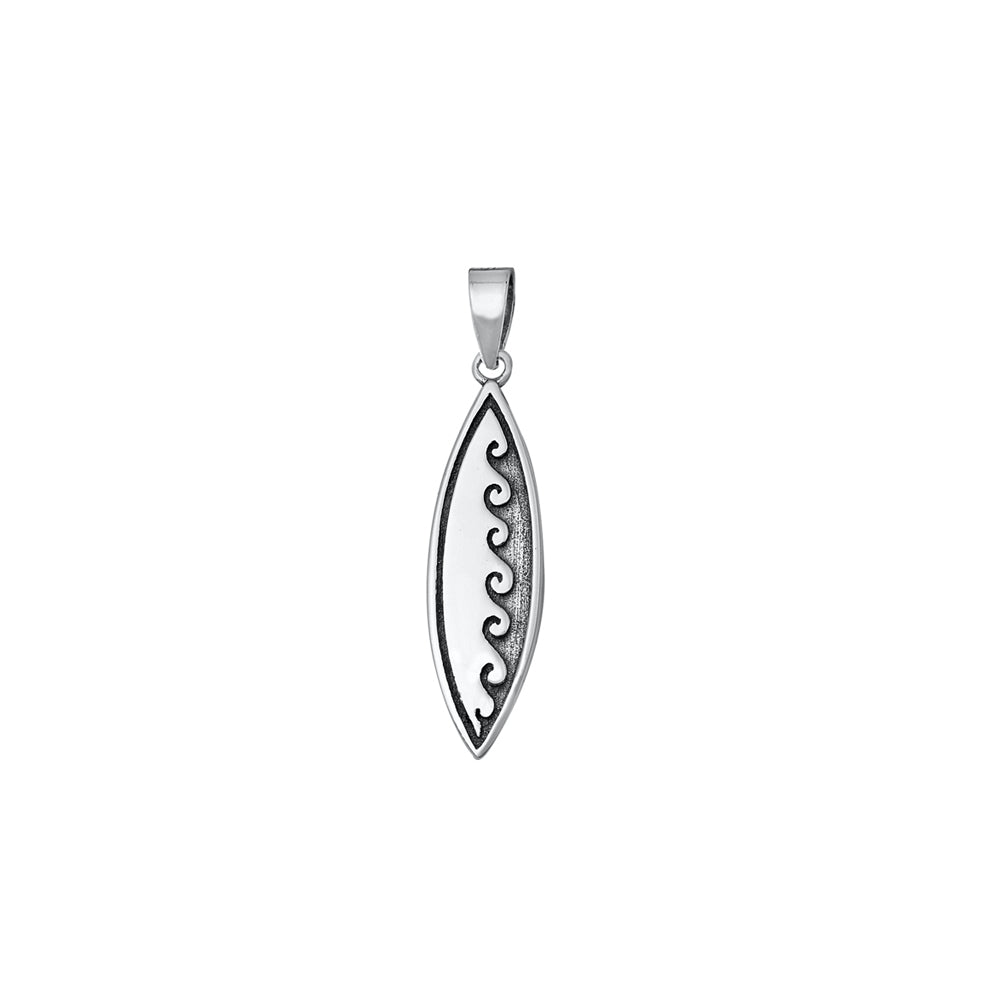 Silver Pendant - Surfboard