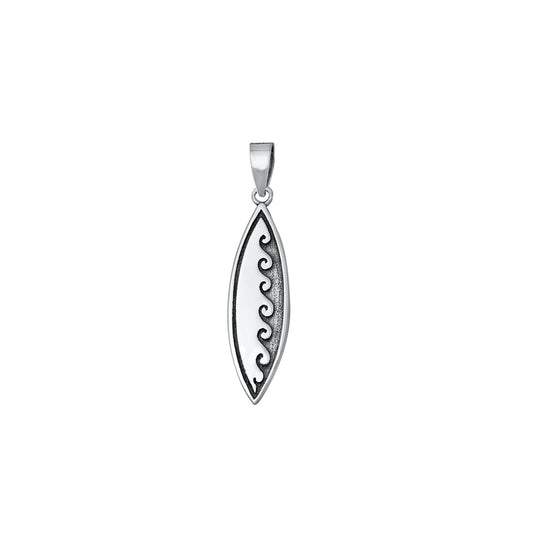 Silver Pendant - Surfboard