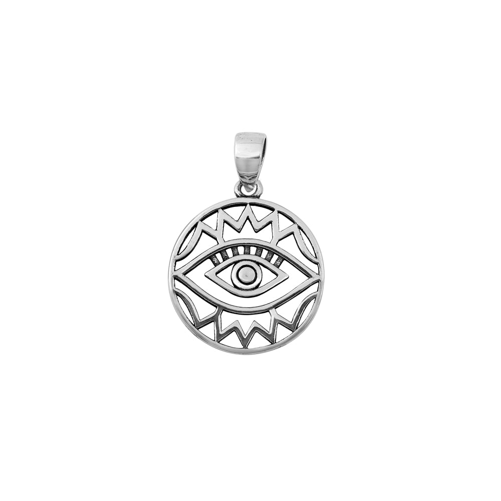 Silver Heart Pendant - All Seeing Eye