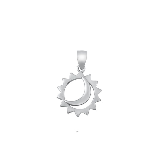 Silver Pendant - Sun & Moon