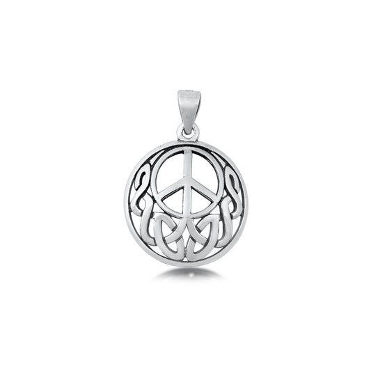 Silver Pendant - Celtic Peace Sign
