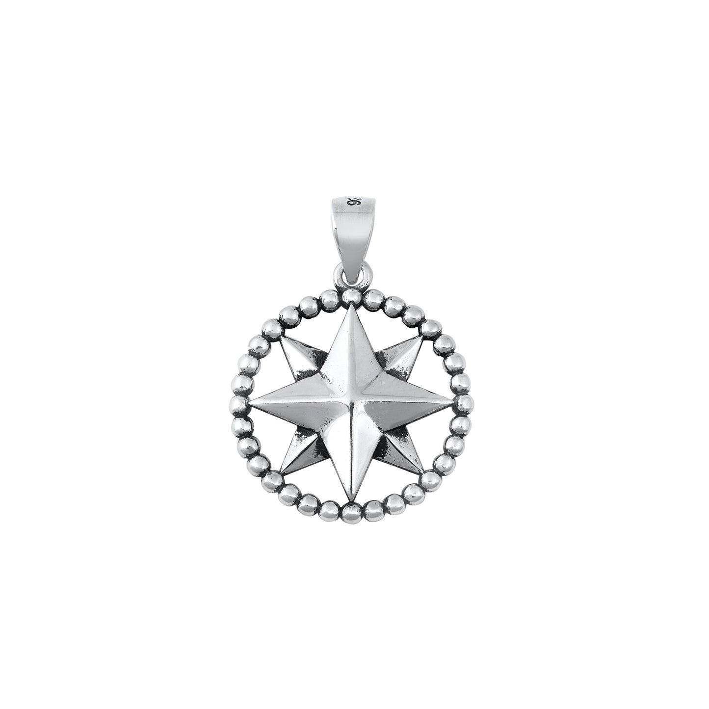 Silver Pendant - Compass Arrow