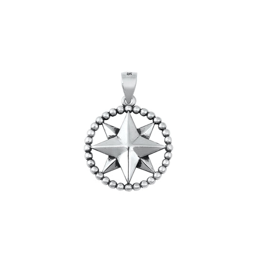 Silver Pendant - Compass Arrow