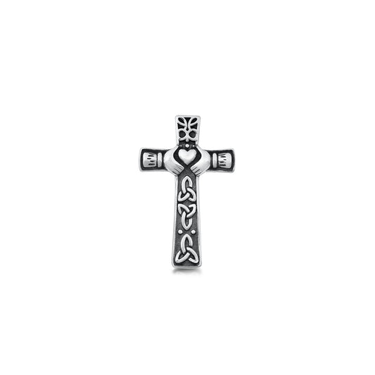 Silver Pendant - Claddagh Cross