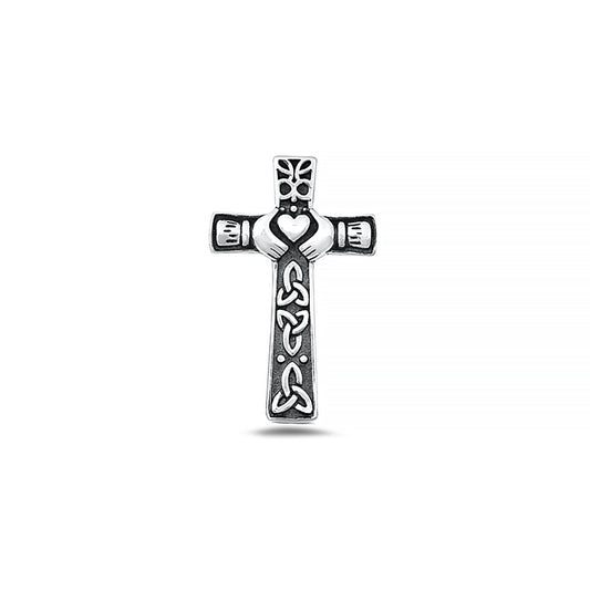 Silver Pendant - Claddagh Cross