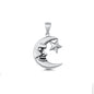 Silver Pendant - Crescent Moon & Star