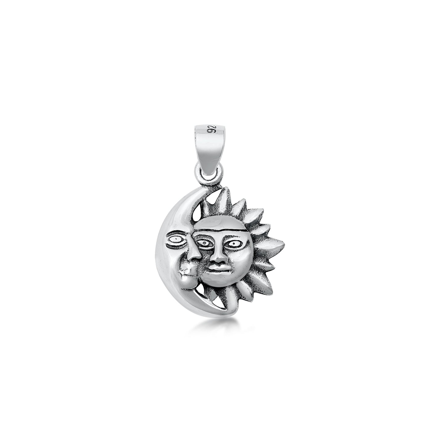 Silver Pendant - Moon and Sun