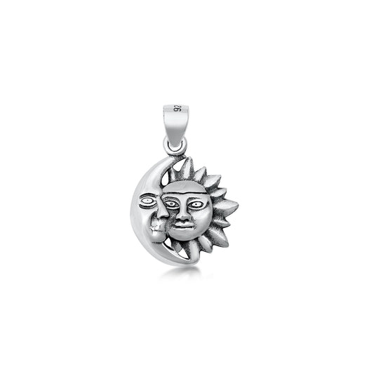 Silver Pendant - Moon and Sun