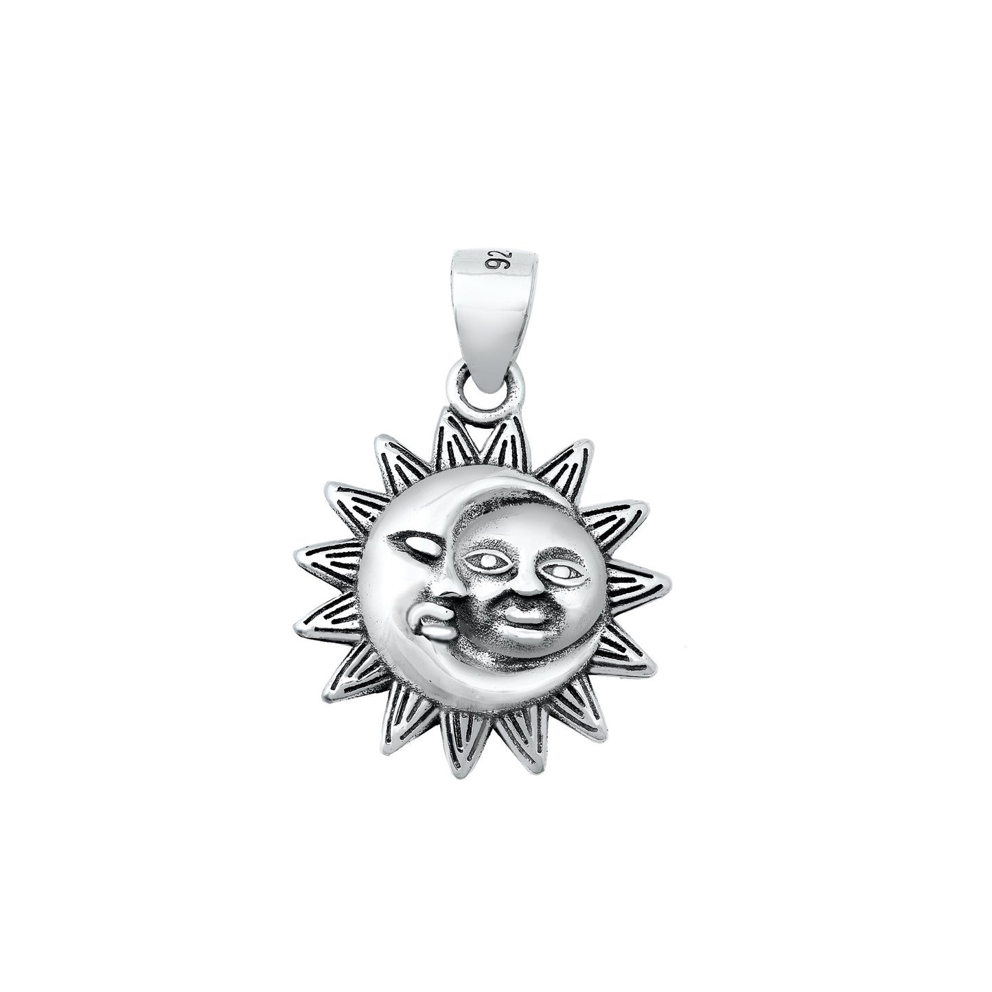Silver Pendant - Moon and Sun
