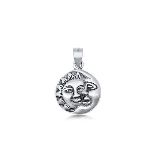 Silver Pendant - Moon and Sun