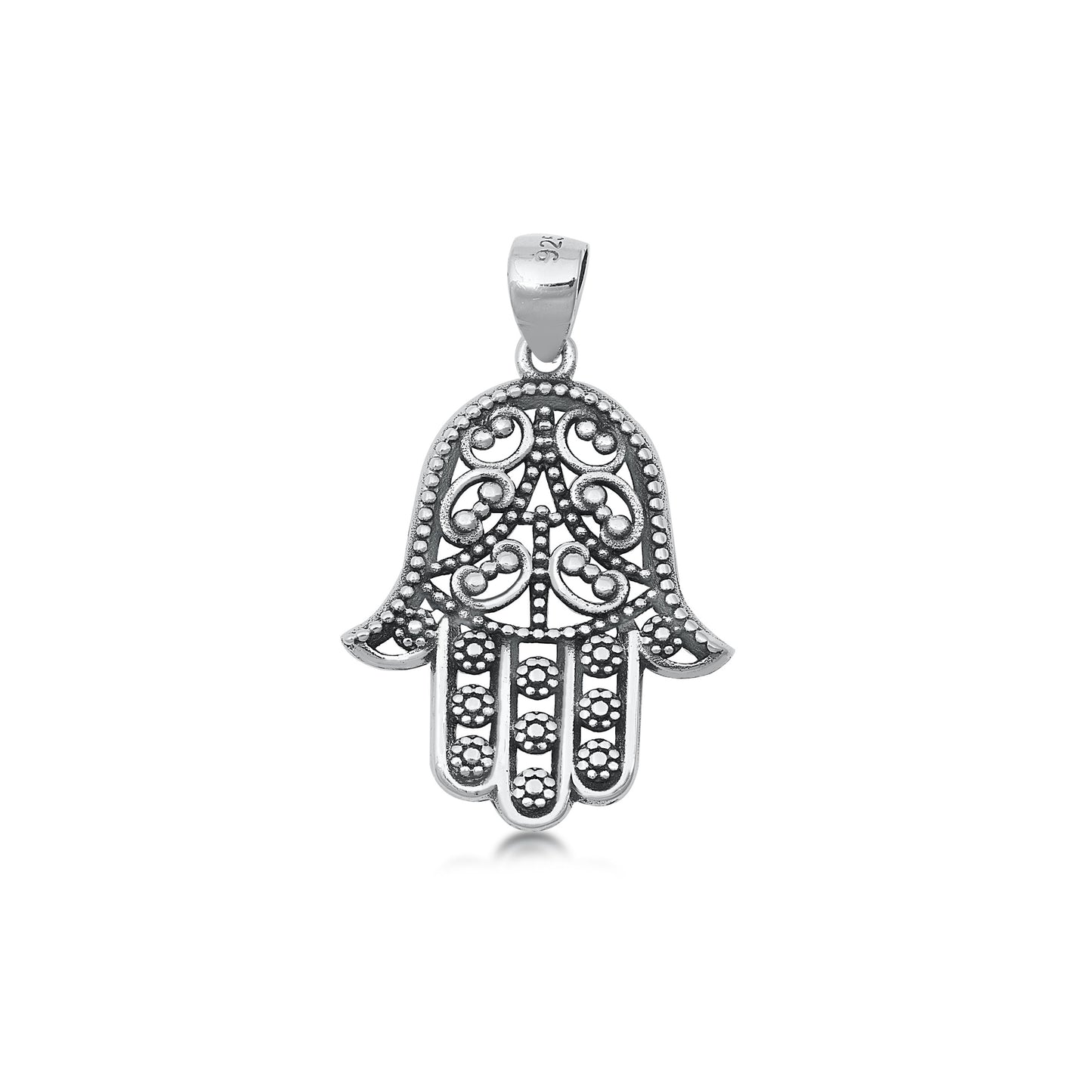 Silver Pendant - Filigree Hamsa