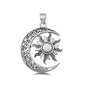 Silver Pendant - Moon and Sun