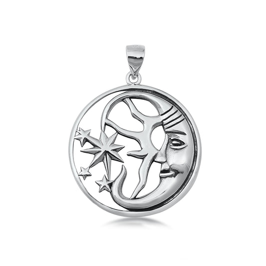 Silver Pendant - Smiling Moon