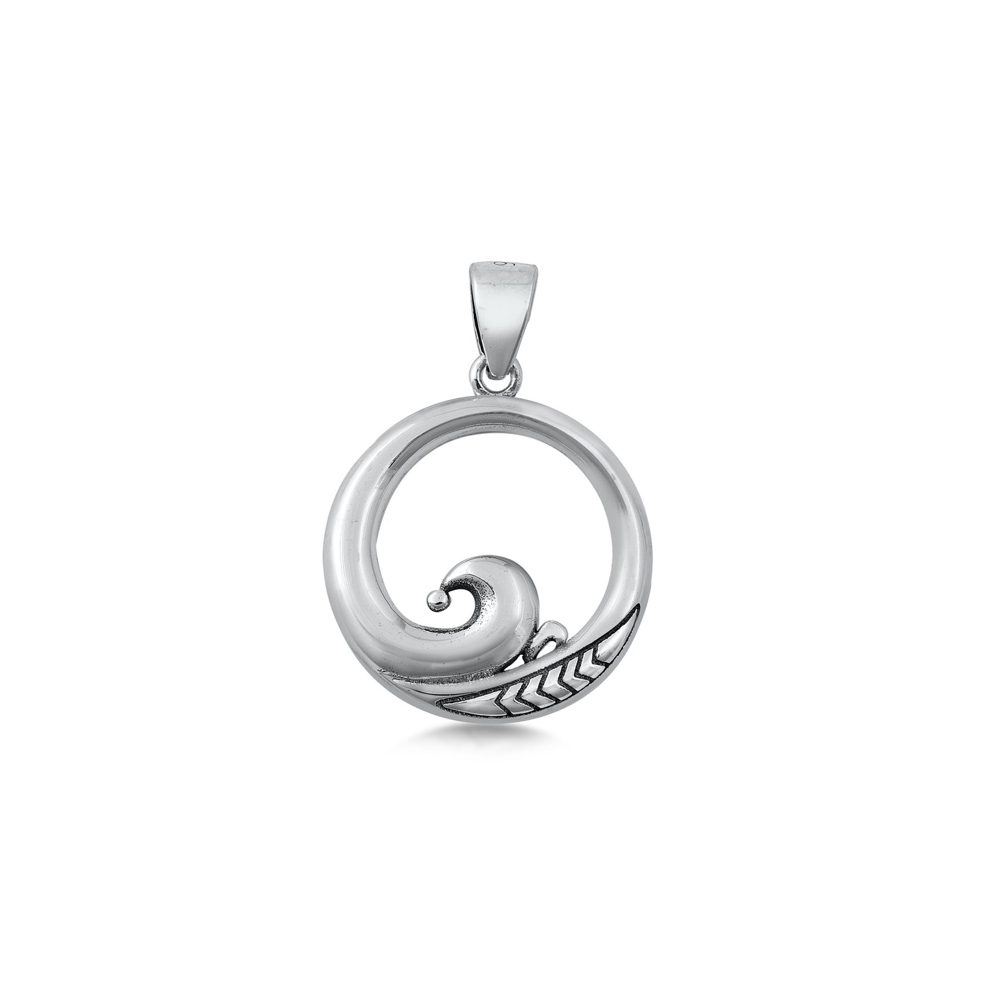 Silver Pendant - Circle Wave
