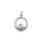 Silver Pendant - Circle Wave