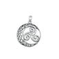 Silver Pendant - Moon and Triskelion