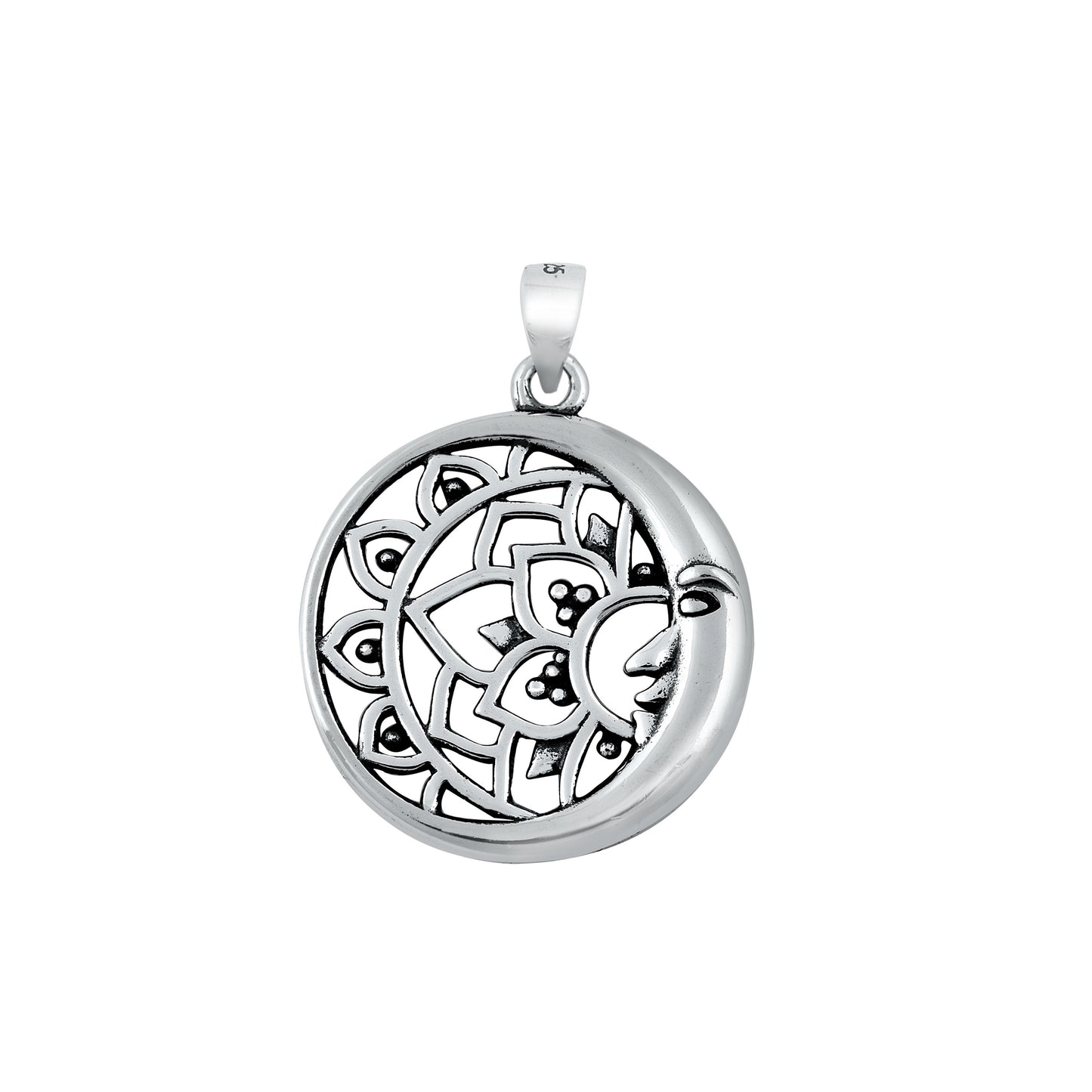 Silver Pendant - Bali Crescent Moon