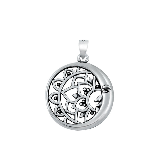 Silver Pendant - Bali Crescent Moon