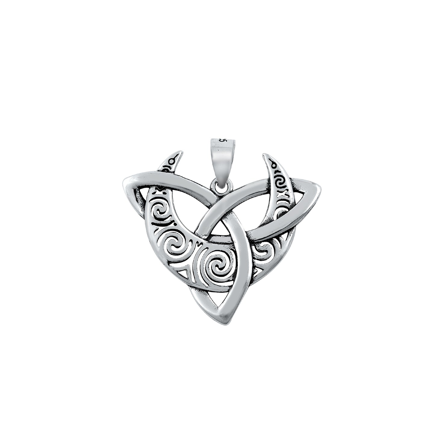 Silver Pendant - Triskelion Moon
