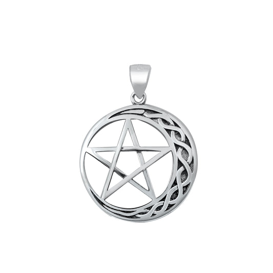 Silver Pendant - Celtic Moon & Star