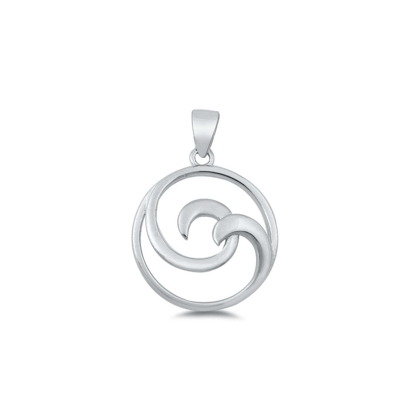 Silver Pendant - Spiral Wave