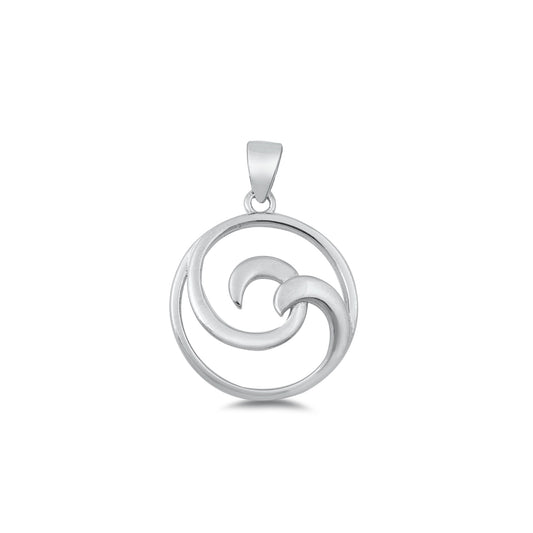 Silver Pendant - Spiral Wave