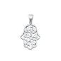 Silver Pendant - Hamsa & Flowers