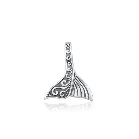 Silver Pendant - Tribal Whale Tail