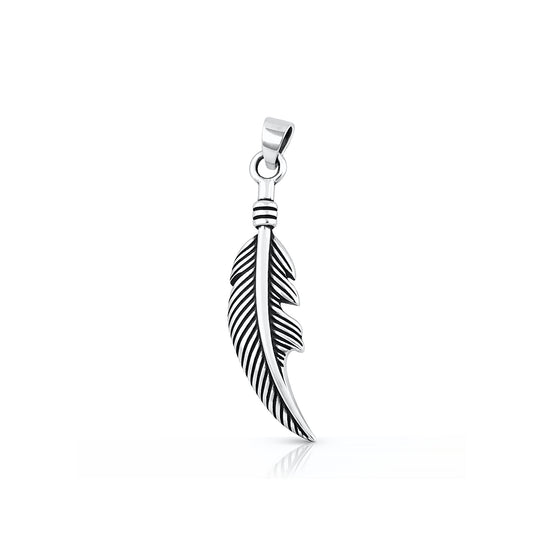 Silver Pendant - Feather