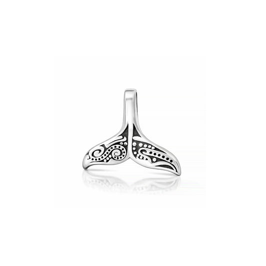 Silver Pendant - Tribal Whale Tail
