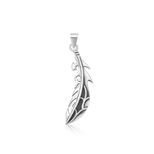 Silver Pendant - Feather