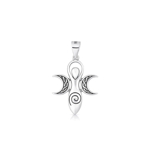 Silver Pendant - Triple Moon Goddess