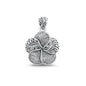 Silver Pendant - Plumeria Flowers