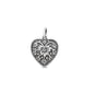 Silver Pendant - Heart & Flower