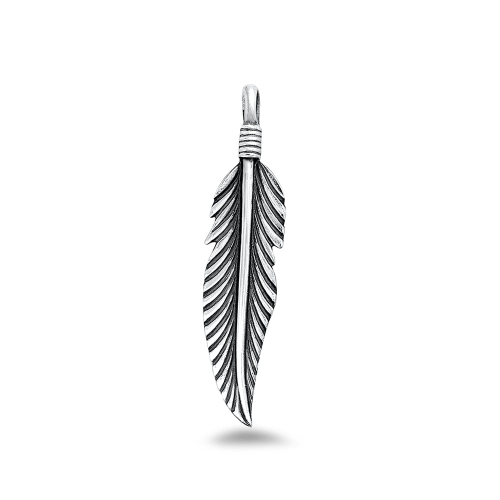 Silver Pendant - Feather