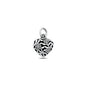 Silver Pendant - Heart & Flowers