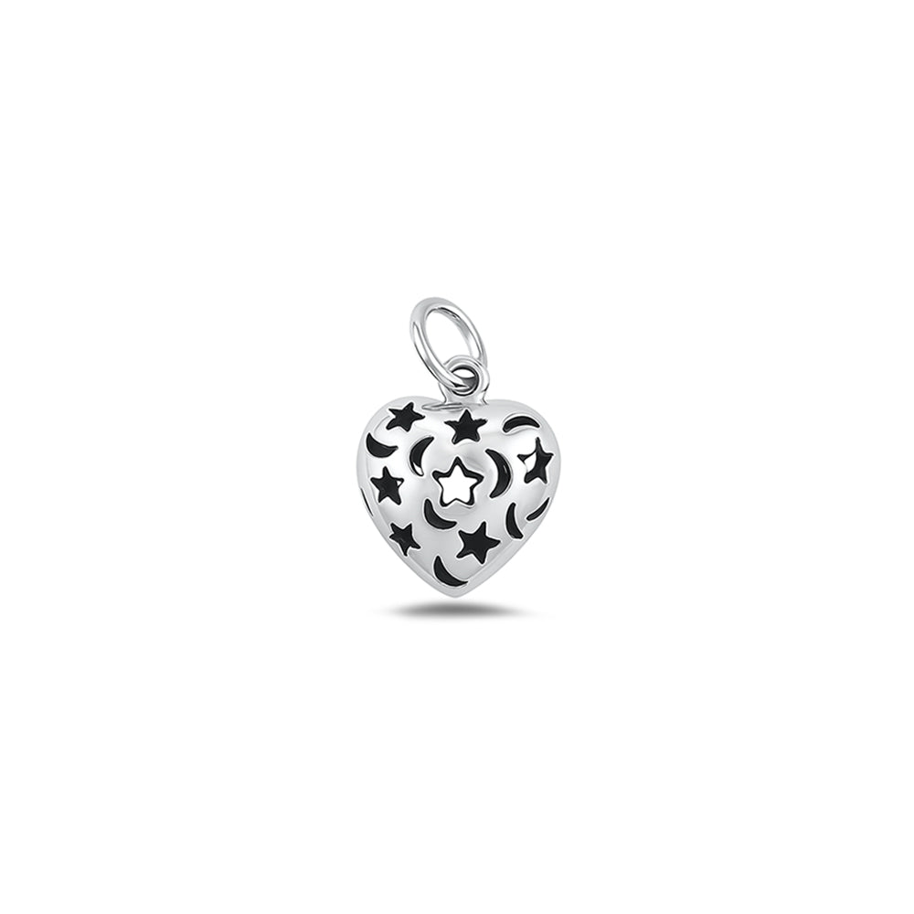 Silver Pendant - Heart, Moon, Star