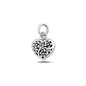 Silver Pendant - Heart & Flowers
