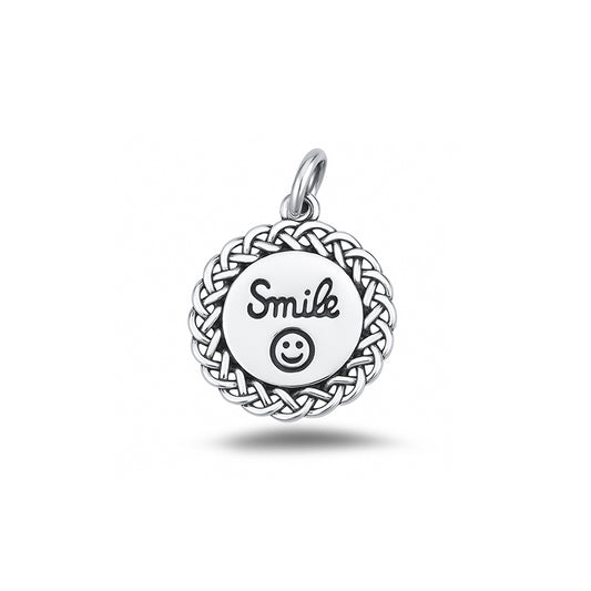 Silver Pendant - Smile Happy Face