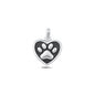 Silver Pendant - Paw Print Heart
