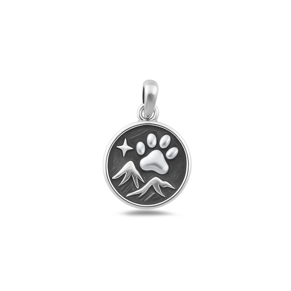 Silver Pendant - Paw Print & Nature