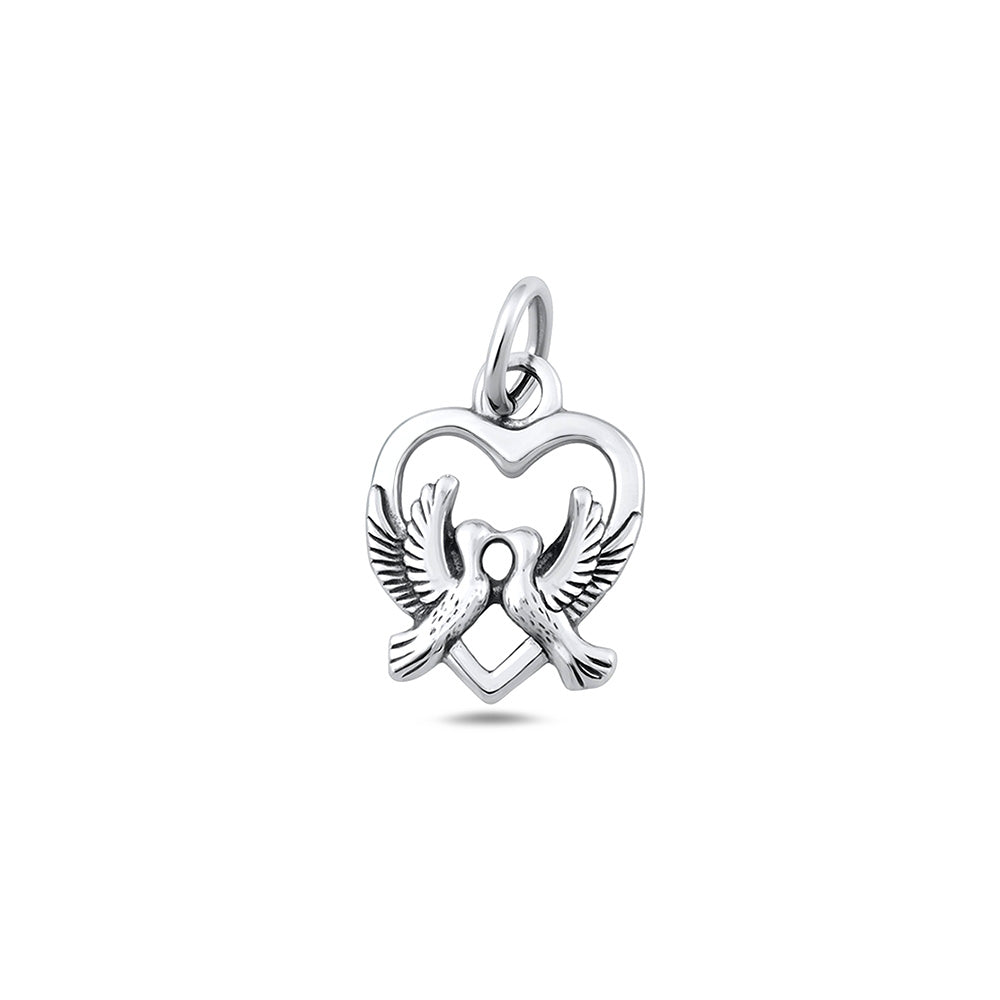 Silver Pendant - Lovebirds