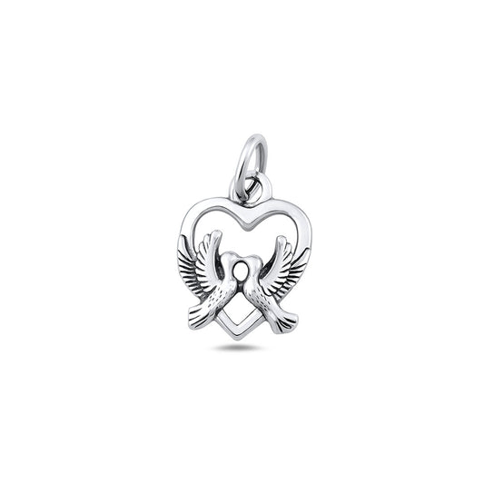 Silver Pendant - Lovebirds