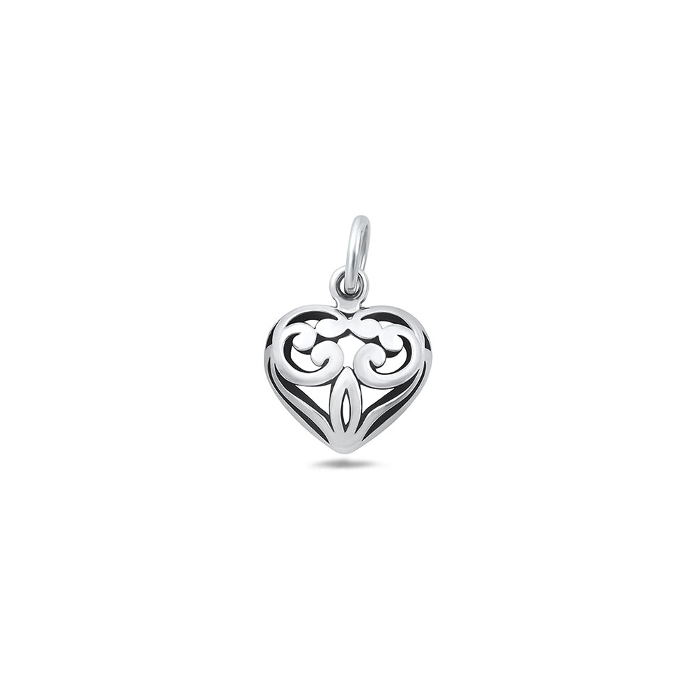 Silver Pendant - Filigree Heart