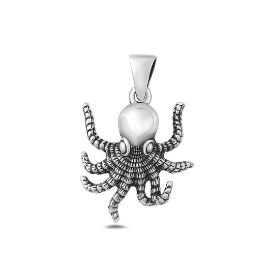 Silver Pendant - Octopus