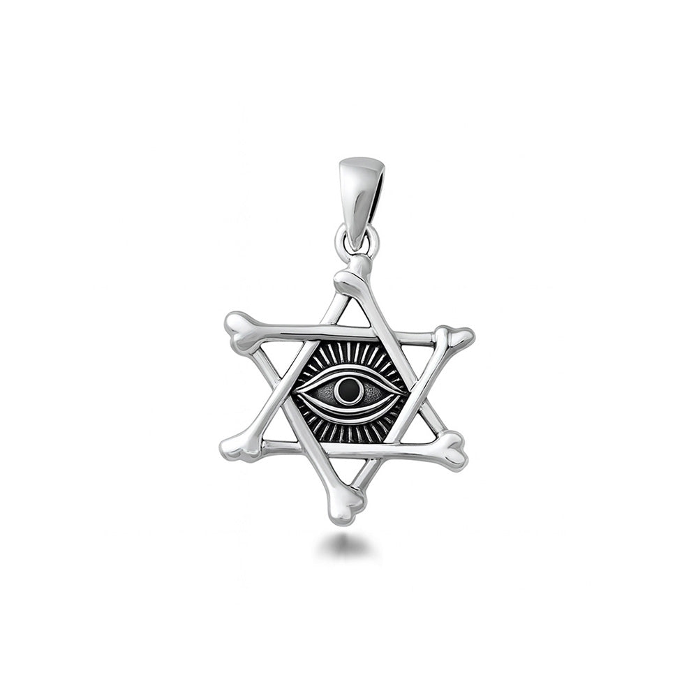 Silver Pendant - All Seeing Eye Hexagram