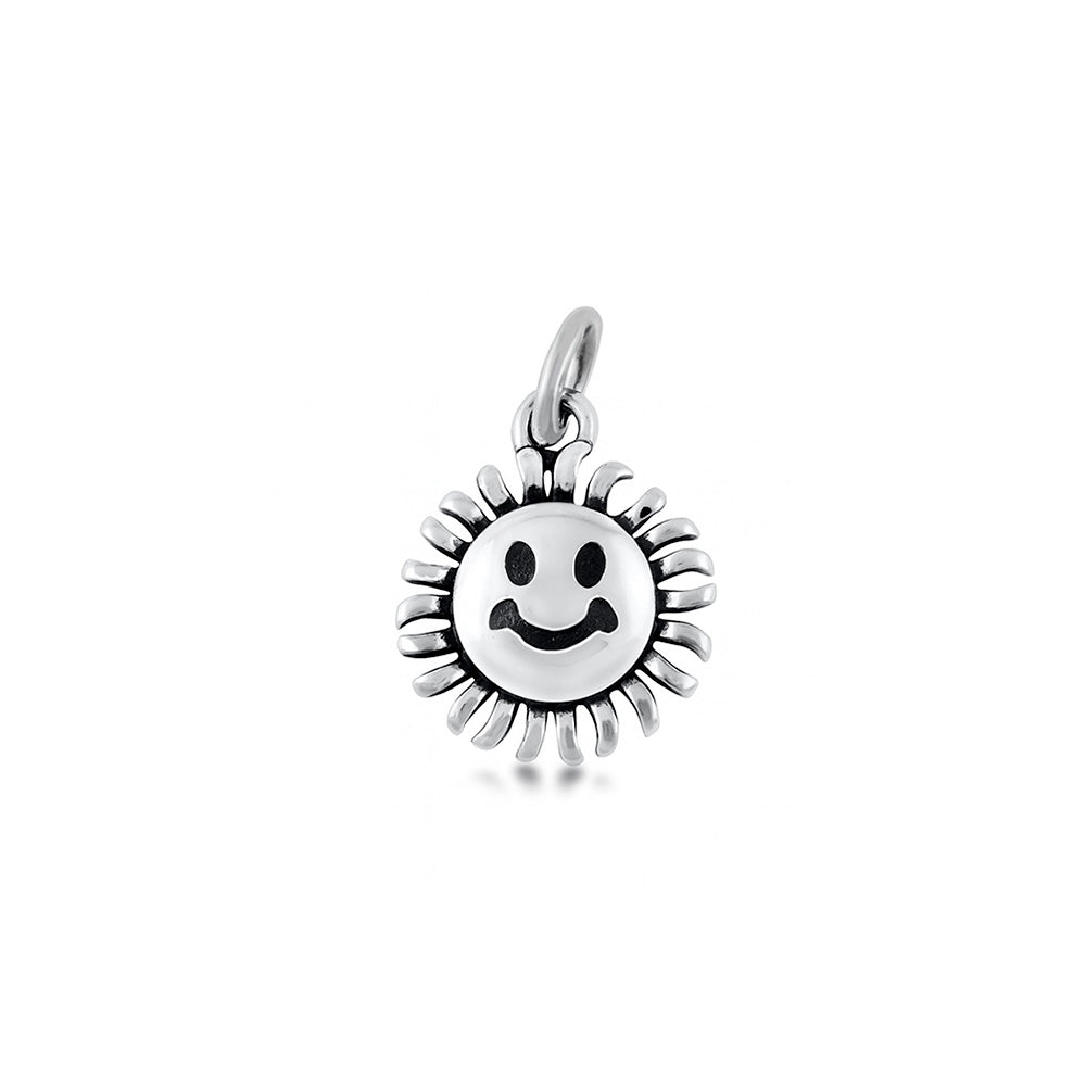 Silver Pendant - Happy Face Flower