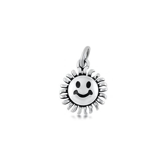 Silver Pendant - Happy Face Flower